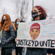 Students from Roosevelt high school participate in a statewide walkout on April 19, 2021 in Minneapolis, Minn.